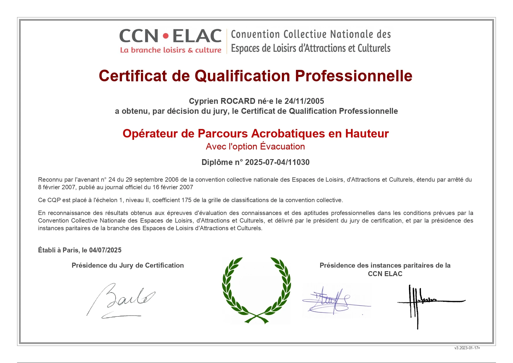 diplome BNSSA